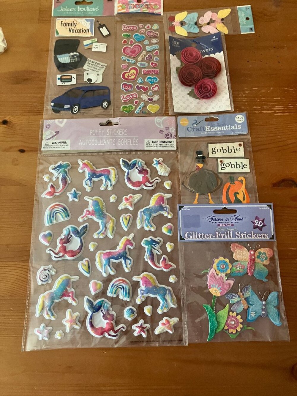 7 packs of stickers colorful new recollection unicorns/rainbows/scrapbook/stars